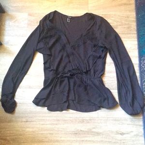 Gently Used Black Blouse Size L